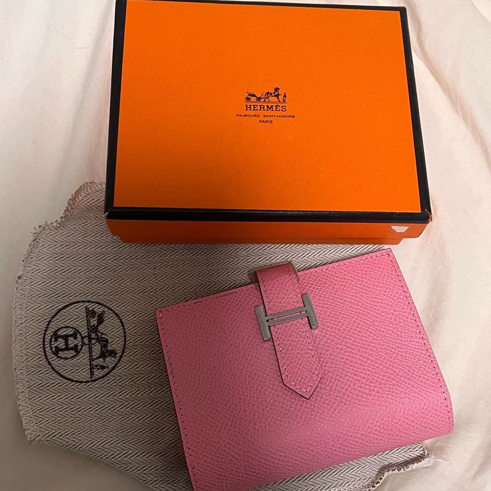 Hermes Pink Bearn Wallet/Card Holder